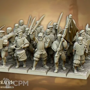 Описание картинки State Troops / Halberdiers / Spearmen / Swordsmen - 10 Штук от MrMetalHorror по цене 1 600руб | Свободный Рынок Миниатюр - СРМ