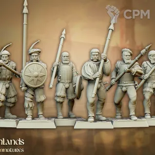 Описание картинки State Troops / Halberdiers / Spearmen / Swordsmen - 10 Штук от MrMetalHorror по цене 1 600руб | Свободный Рынок Миниатюр - СРМ