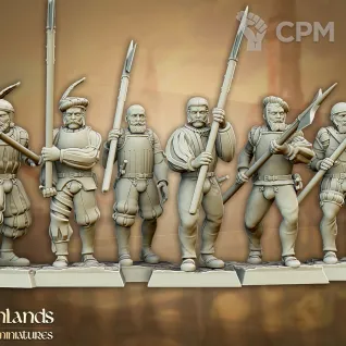 Описание картинки State Troops / Halberdiers / Spearmen / Swordsmen - 10 Штук от MrMetalHorror по цене 1 600руб | Свободный Рынок Миниатюр - СРМ