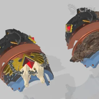 Описание картинки Space Wolves Cataphractii Shoulder Pads от Saudad по цене 300руб | Свободный Рынок Миниатюр - СРМ