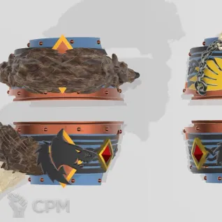 Описание картинки Space Wolves Cataphractii Shoulder Pads от Saudad по цене 300руб | Свободный Рынок Миниатюр - СРМ