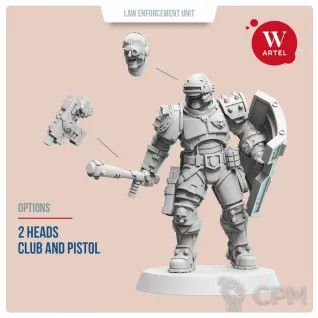 Описание картинки L.E.U. - Riot Control Squad (male enforcers) от Артель W по цене 2 900руб | Свободный Рынок Миниатюр - СРМ