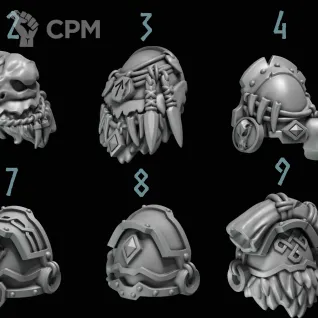 Описание картинки Space Wolves Shoulder Pads А от Dr. Printicus по цене 300руб | Свободный Рынок Миниатюр - СРМ