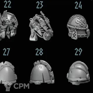 Описание картинки Space Wolves Shoulder Pads C от Dr. Printicus по цене 300руб | Свободный Рынок Миниатюр - СРМ