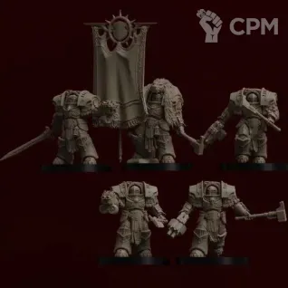 Описание картинки Cataphractii Terminator Command Squad от MrMetalHorror по цене 1 300руб | Свободный Рынок Миниатюр - СРМ