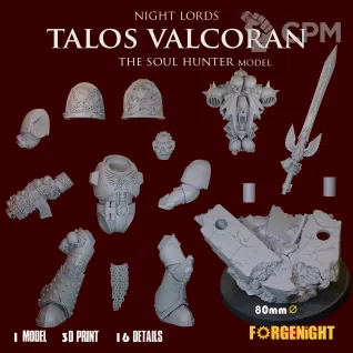 Описание картинки Talos Valcoran The Soul Hunter от ForgeNight по цене 1 570руб | Свободный Рынок Миниатюр - СРМ