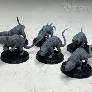 Описание картинки Giant Rats от 3Д-Печка по цене 60руб | Свободный Рынок Миниатюр - СРМ