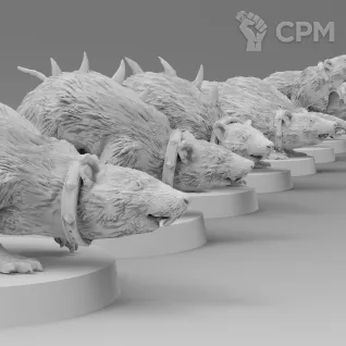 Описание картинки Giant Rats от Naggaroth Night по цене 250руб | Свободный Рынок Миниатюр - СРМ