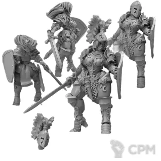 Описание картинки Mordheim - Female Knight от 3Д печать миниатюр по цене 313руб | Свободный Рынок Миниатюр - СРМ