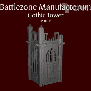 Описание картинки Terrain Террейн Manufactorum - Gothic Tower v1 от ForgeNight по цене 1 250руб | Свободный Рынок Миниатюр - СРМ