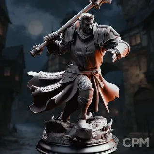 Описание картинки Paladin of War - Thaddeus the Fortress от PocketSized Prints по цене 300руб | Свободный Рынок Миниатюр - СРМ