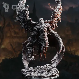 Описание картинки Eldritch Angel of Death - The Blight's Chosen  75mm base от PocketSized Prints по цене 2 500руб | Свободный Рынок Миниатюр - СРМ