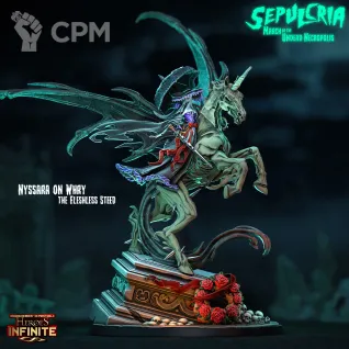 Описание картинки Nyssara on Whry the Fleshless Steed от Brutality по цене 3 200руб | Свободный Рынок Миниатюр - СРМ