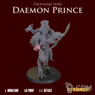 Описание картинки Thousand Sons Daemon Prince от ForgeNight по цене 1 650руб | Свободный Рынок Миниатюр - СРМ