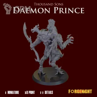 Описание картинки Thousand Sons Daemon Prince от ForgeNight по цене 1 650руб | Свободный Рынок Миниатюр - СРМ