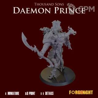 Описание картинки Thousand Sons Daemon Prince от ForgeNight по цене 1 650руб | Свободный Рынок Миниатюр - СРМ
