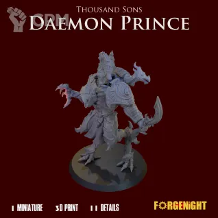 Описание картинки Thousand Sons Daemon Prince от ForgeNight по цене 1 650руб | Свободный Рынок Миниатюр - СРМ