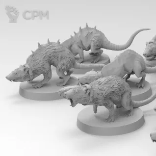 Описание картинки Giant Rats от Zakat-3D по цене 60руб | Свободный Рынок Миниатюр - СРМ