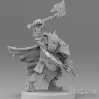 Описание картинки Black Orc Big Boss - Dual Axes от 3Д печать миниатюр по цене 422руб | Свободный Рынок Миниатюр - СРМ