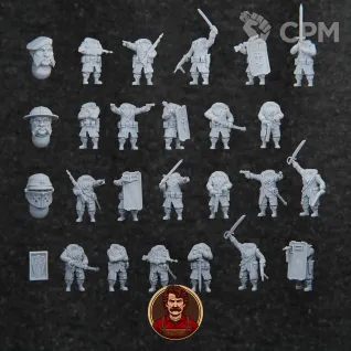 Описание картинки TRENCH CRUSADE - PRINCIPALITY OF NEW ANTIOCH - LIEUTENANT SET от Manufactorum76 по цене 3 000руб | Свободный Рынок Миниатюр - СРМ