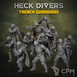 Описание картинки Heck Divers: Trench Guardians от PocketSized Prints по цене 1 700руб | Свободный Рынок Миниатюр - СРМ