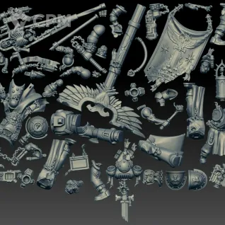 Описание картинки Chaplain Grimaldus and Retinue (Scan) от AxeL's Forge по цене 650руб | Свободный Рынок Миниатюр - СРМ