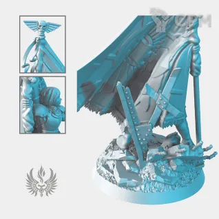 Описание картинки Trench Infantry Standard Bearer от PocketSized Prints по цене 350руб | Свободный Рынок Миниатюр - СРМ