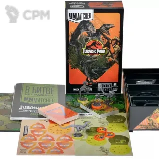 Описание картинки Unmatched. Jurassic Park. InGen vs Raptors (+ правила на русском) от Кот и Ворон по цене 5 200руб | Свободный Рынок Миниатюр - СРМ
