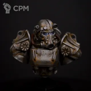Описание картинки Бюст Fallout Силовая Броня T-45 от SmokeOLyee по цене 3 000руб | Свободный Рынок Миниатюр - СРМ