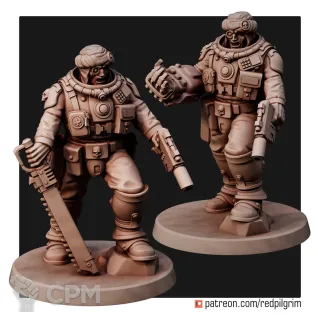 Описание картинки Командный отряд Пустынных ястребов Талларна / Warhammer 40k Астра Милитарум от Лавка Приключенца по цене 599руб | Свободный Рынок Миниатюр - СРМ