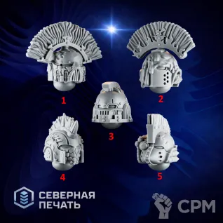 Описание картинки Шлемы  ветеранов 4 (Emberforge helmets set 4 ) от Северная печать по цене 25руб | Свободный Рынок Миниатюр - СРМ