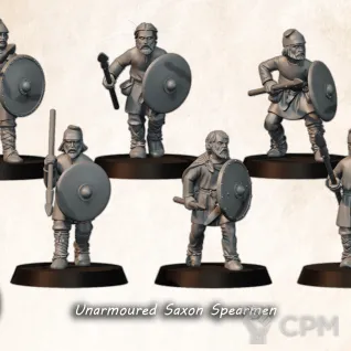 Описание картинки Unarmoured Saxon Spearman от Manufactorum76 по цене 960руб | Свободный Рынок Миниатюр - СРМ