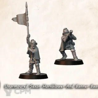 Описание картинки Unarmoured saxon banner and hornblower от Manufactorum76 по цене 320руб | Свободный Рынок Миниатюр - СРМ
