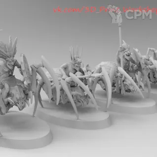 Описание картинки Goblin Spider Riders от 3Д печать миниатюр по цене 504руб | Свободный Рынок Миниатюр - СРМ