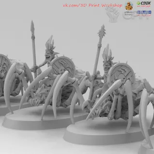 Описание картинки Goblin Spider Riders от 3Д печать миниатюр по цене 504руб | Свободный Рынок Миниатюр - СРМ