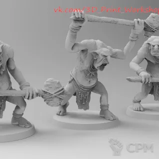 Описание картинки Stone troll with stone hammer от 3Д печать миниатюр по цене 631руб | Свободный Рынок Миниатюр - СРМ