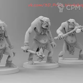 Описание картинки Stone troll with axe от 3Д печать миниатюр по цене 627руб | Свободный Рынок Миниатюр - СРМ