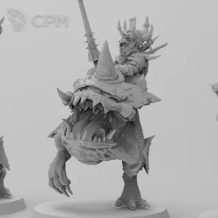 Описание картинки Loonboss on Giant Cave Squig от 3Д печать миниатюр по цене 704руб | Свободный Рынок Миниатюр - СРМ