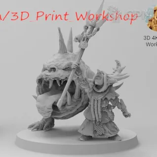 Описание картинки Loonboss with Giant cave Squig от 3Д печать миниатюр по цене 662руб | Свободный Рынок Миниатюр - СРМ