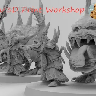 Описание картинки Loonboss with Giant cave Squig от 3Д печать миниатюр по цене 662руб | Свободный Рынок Миниатюр - СРМ