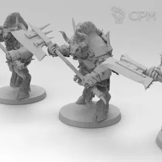 Описание картинки Bullgors / Minotaurs with Greataxe от 3Д печать миниатюр по цене 757руб | Свободный Рынок Миниатюр - СРМ