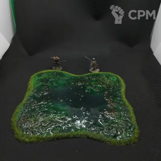 Описание картинки Озеро примерно 20*20см, модельные материалы + эбокситка, ещё готовый террейн в моих лотах от V130177@mail.ru по цене 1 300руб | Свободный Рынок Миниатюр - СРМ