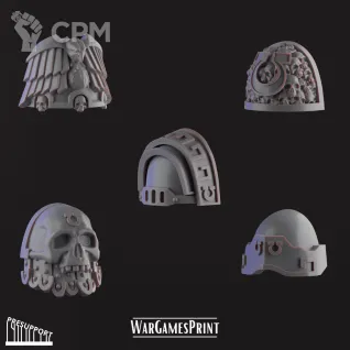 Описание картинки Ultramarines shoulder pads 5шт от Helnex workshop  по цене 120руб | Свободный Рынок Миниатюр - СРМ
