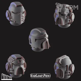 Описание картинки Ultramarines heads 5шт от Helnex workshop  по цене 120руб | Свободный Рынок Миниатюр - СРМ