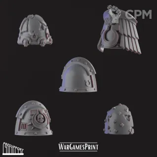Описание картинки Ultramarines shoulder pads 5шт от Helnex workshop  по цене 120руб | Свободный Рынок Миниатюр - СРМ