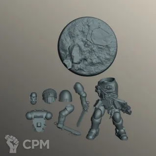 Описание картинки Лейтенант в доспехах Фобоса | Lieutenant in Phobos Armour от W1L50n по цене 300руб | Свободный Рынок Миниатюр - СРМ