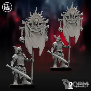 Описание картинки Grave Guard / Barrow Guard Banner Bearer от MrMetalHorror по цене 350руб | Свободный Рынок Миниатюр - СРМ