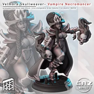 Описание картинки Velmora Vampire Necromancer от PocketSized Prints по цене 250руб | Свободный Рынок Миниатюр - СРМ