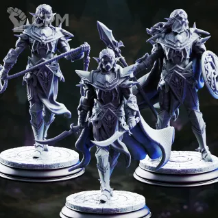 Описание картинки Drow Elite Warriors of the Spider - Vessels of Irinax от PocketSized Prints по цене 800руб | Свободный Рынок Миниатюр - СРМ