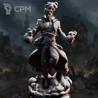 Описание картинки Air Genasi Storm Sorcerer - Villam Nitrana от PocketSized Prints по цене 300руб | Свободный Рынок Миниатюр - СРМ